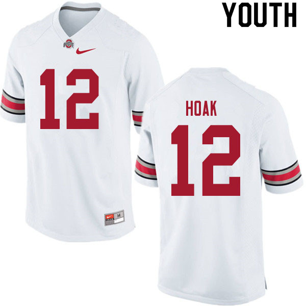 Ohio State Buckeyes Gunnar Hoak Youth #12 White Authentic Stitched College Football Jersey